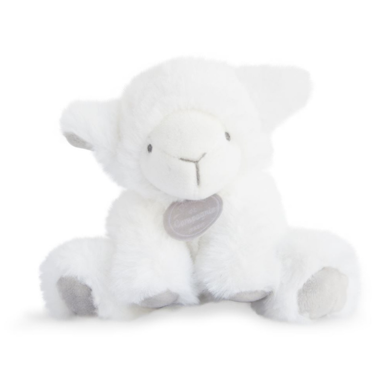  - peluche hochet mouton agneau gris blanc 